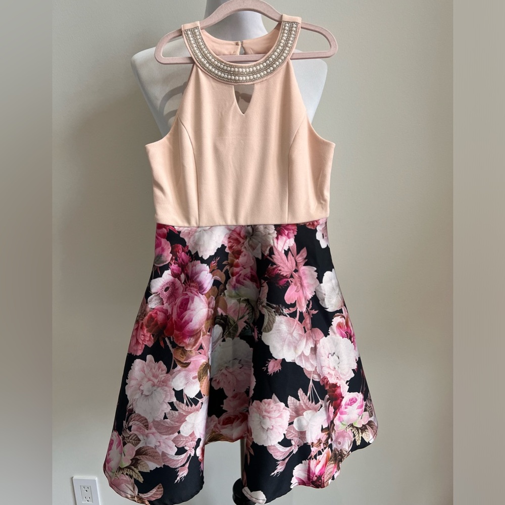 Rare Editions floral beaded girls dress